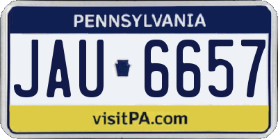 PA license plate JAU6657