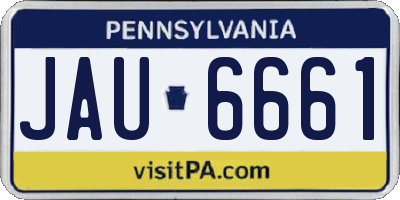 PA license plate JAU6661