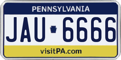 PA license plate JAU6666