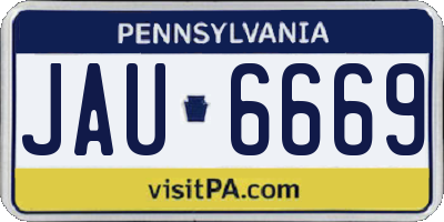 PA license plate JAU6669