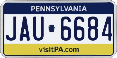 PA license plate JAU6684