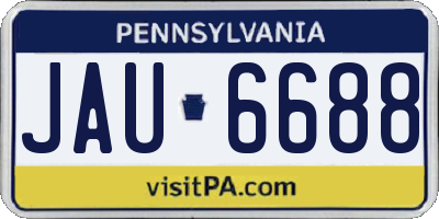 PA license plate JAU6688