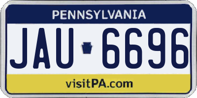 PA license plate JAU6696