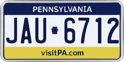 PA license plate JAU6712