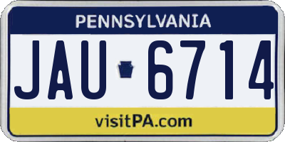 PA license plate JAU6714