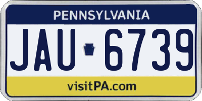 PA license plate JAU6739