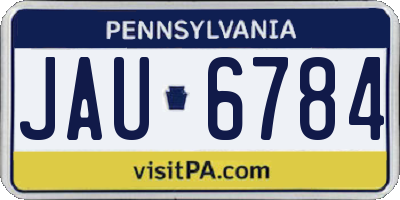 PA license plate JAU6784