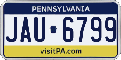 PA license plate JAU6799