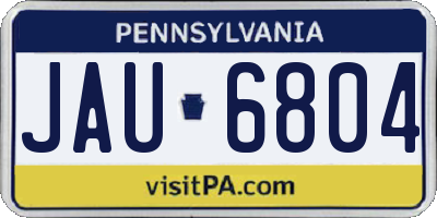 PA license plate JAU6804