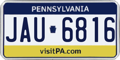 PA license plate JAU6816