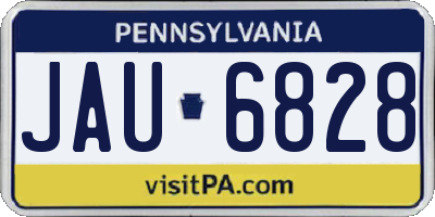 PA license plate JAU6828