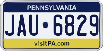 PA license plate JAU6829