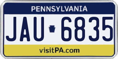 PA license plate JAU6835