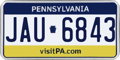 PA license plate JAU6843
