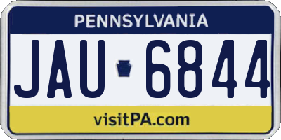 PA license plate JAU6844