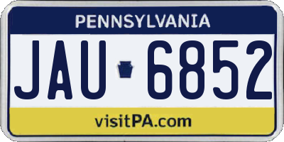PA license plate JAU6852