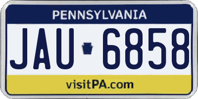 PA license plate JAU6858