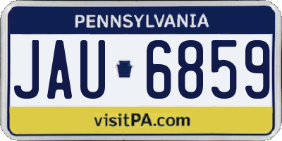 PA license plate JAU6859