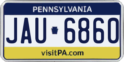PA license plate JAU6860