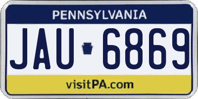 PA license plate JAU6869