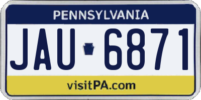 PA license plate JAU6871