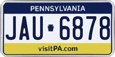 PA license plate JAU6878