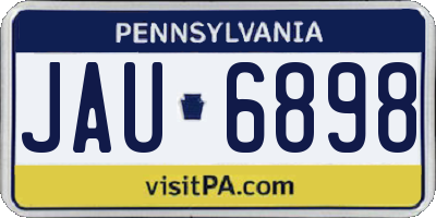 PA license plate JAU6898