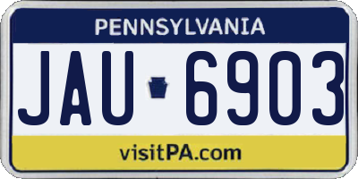 PA license plate JAU6903