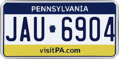 PA license plate JAU6904