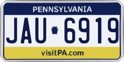 PA license plate JAU6919