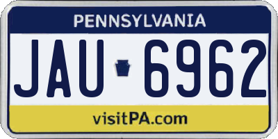 PA license plate JAU6962