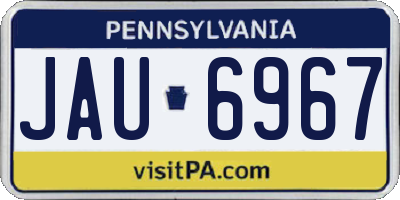 PA license plate JAU6967