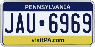 PA license plate JAU6969