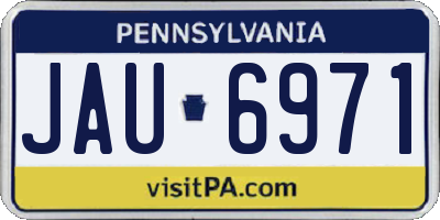 PA license plate JAU6971
