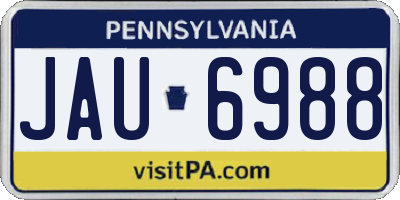 PA license plate JAU6988