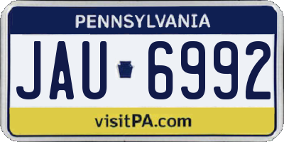 PA license plate JAU6992