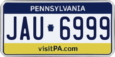 PA license plate JAU6999