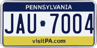 PA license plate JAU7004