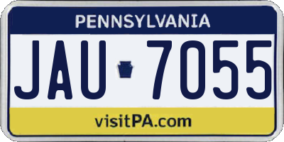 PA license plate JAU7055