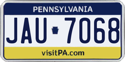 PA license plate JAU7068