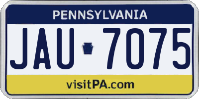 PA license plate JAU7075