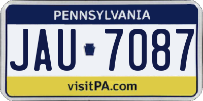 PA license plate JAU7087