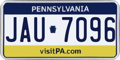 PA license plate JAU7096