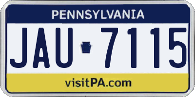 PA license plate JAU7115