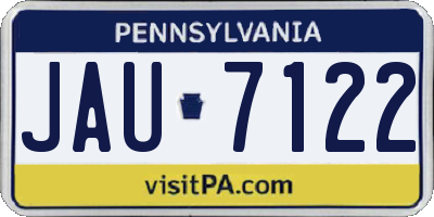 PA license plate JAU7122