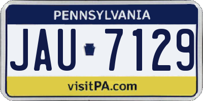 PA license plate JAU7129