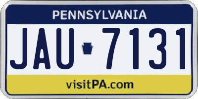 PA license plate JAU7131