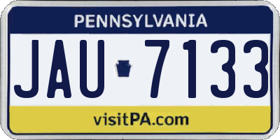 PA license plate JAU7133