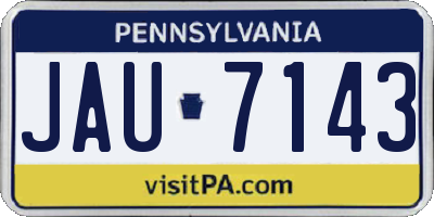 PA license plate JAU7143