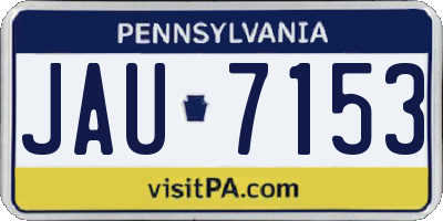 PA license plate JAU7153